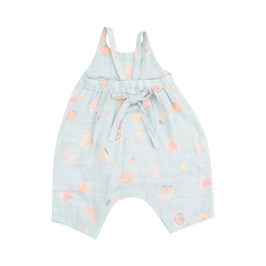 Pretty Shells Tie-Back Baby Romper