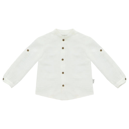 Elegant White Button-Up Shirt