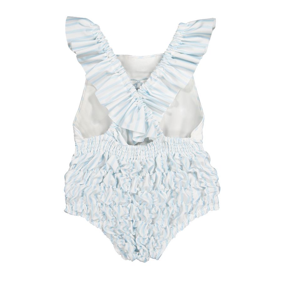 Stripes Blue Frilled Swimsuit