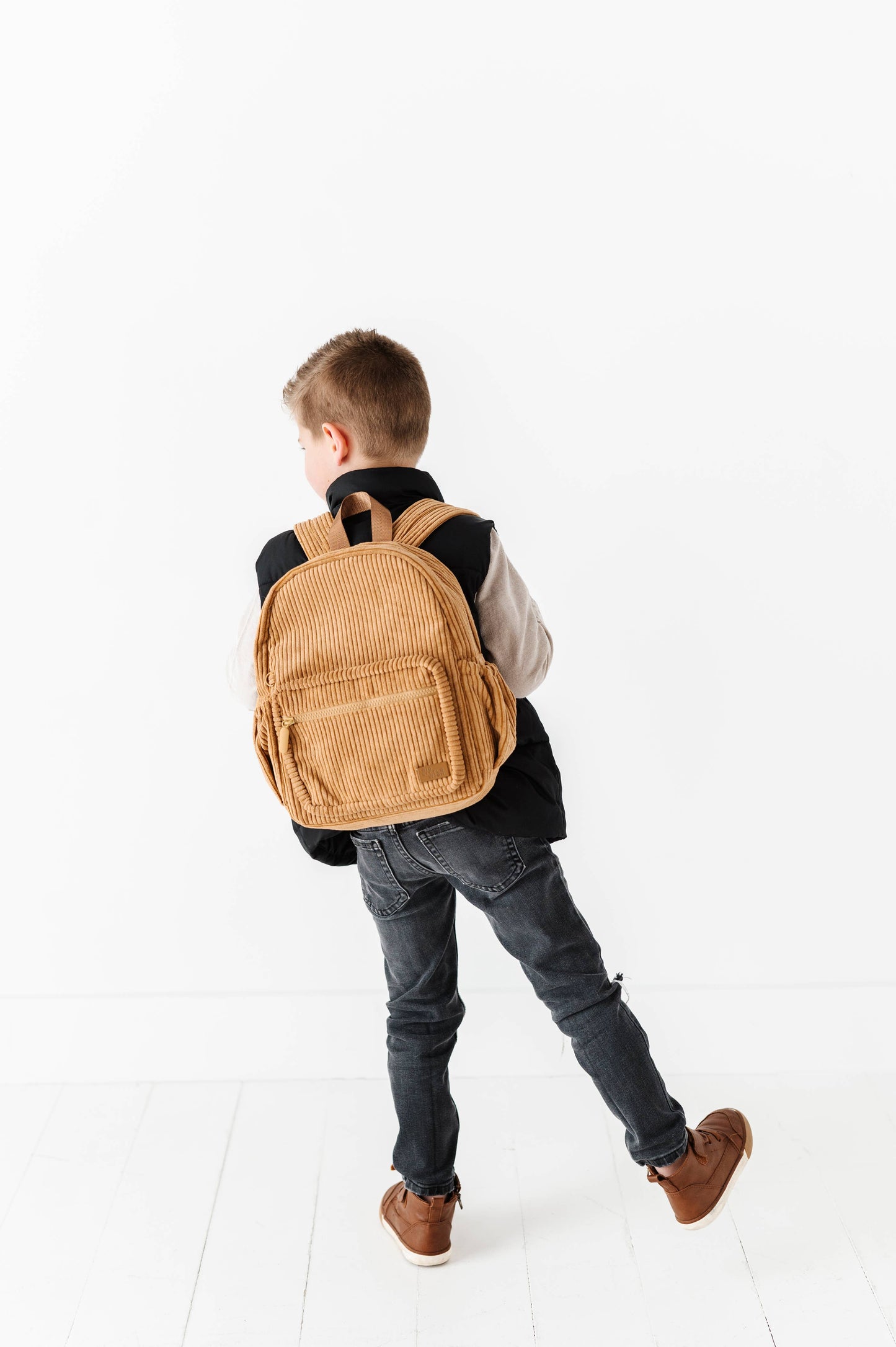 Camel Corduroy Mini Backpack