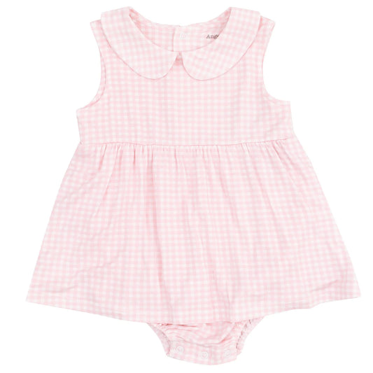 Mini Gingham Pink Bubble With Skirt