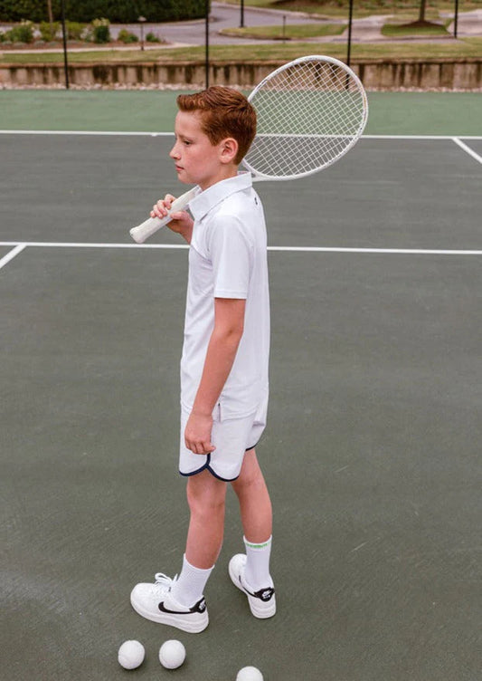 Tennis White Performance Polo