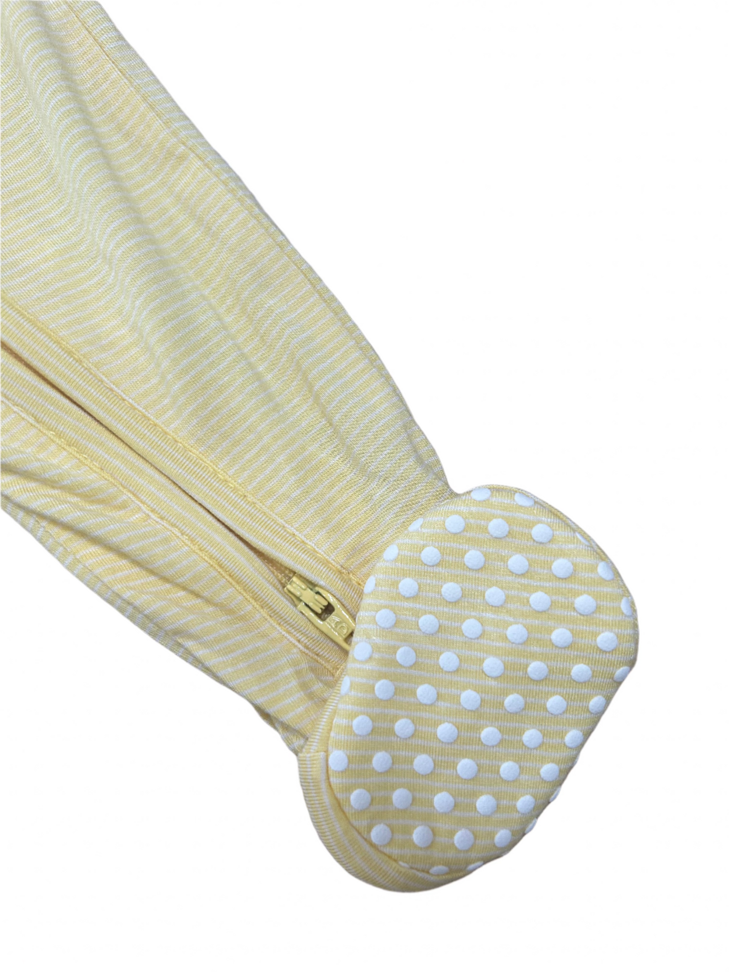 Yellow Striped 2-Way Zipper Footie