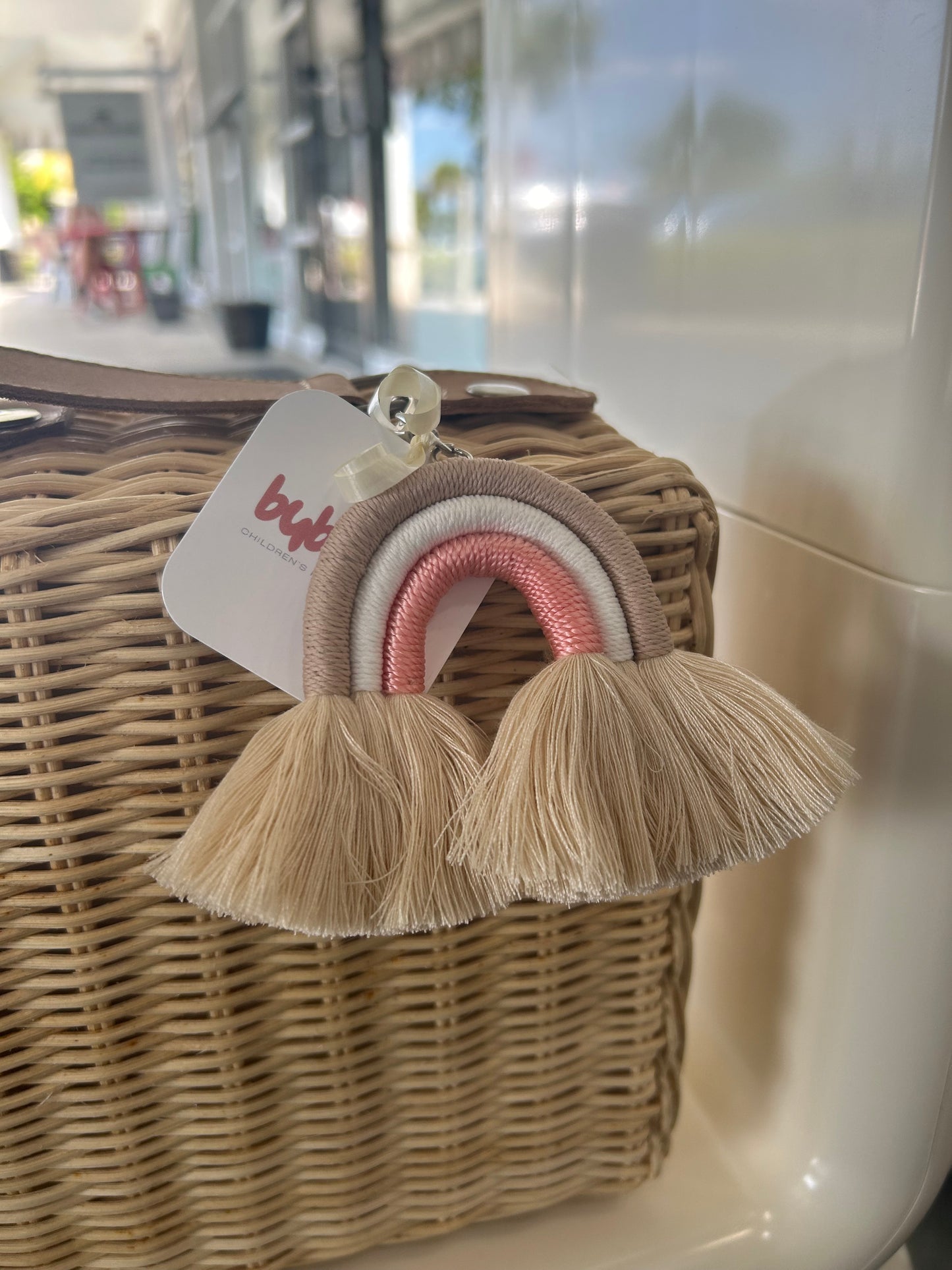 Woven Rainbow Tassel Keychain