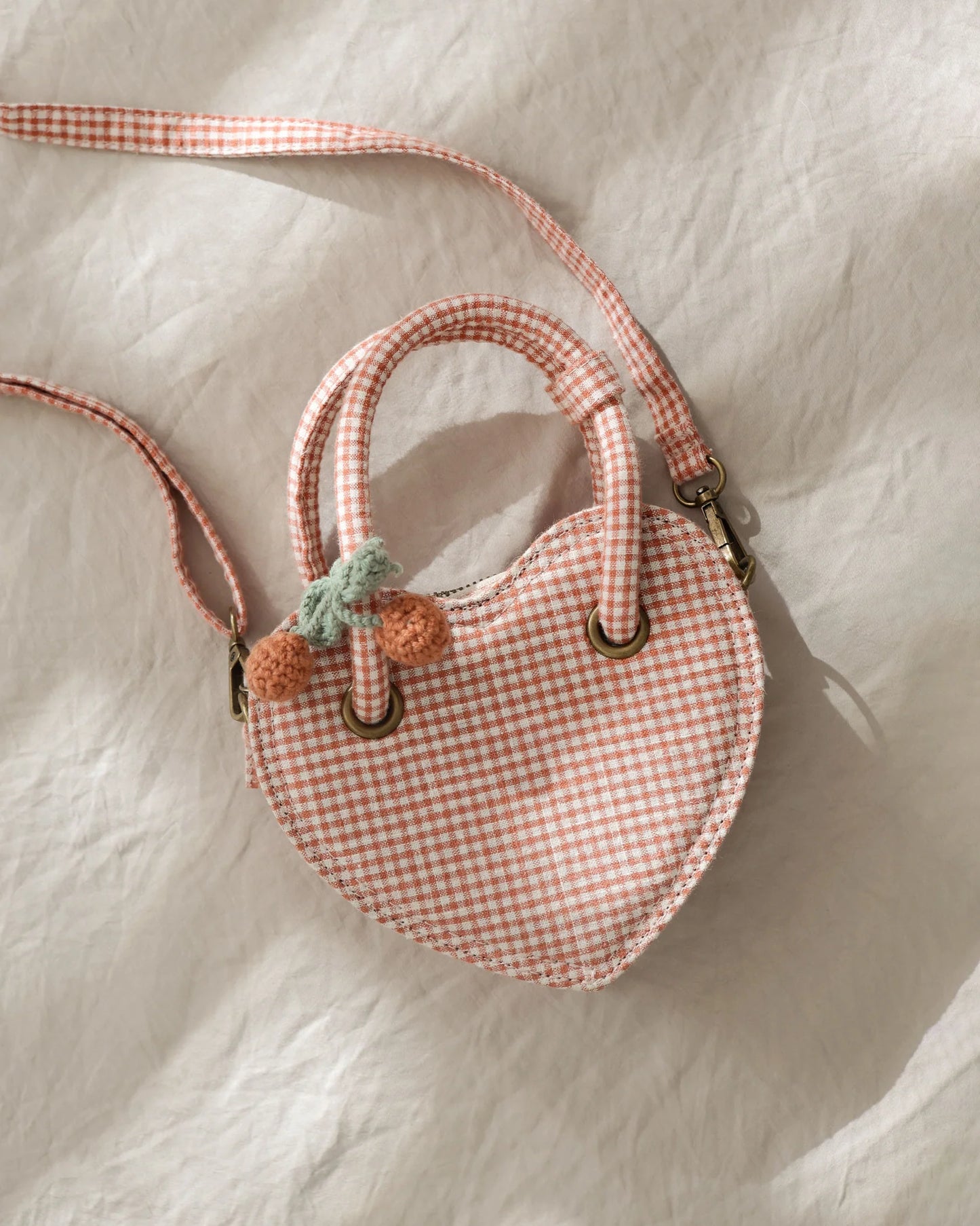 Poppy Gingham Heart Purse