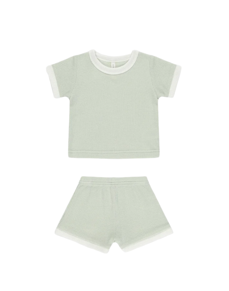 Mint Waffle Shortie Set