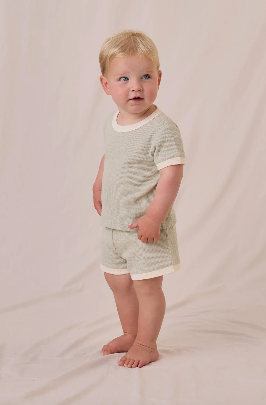 Mint Waffle Shortie Set
