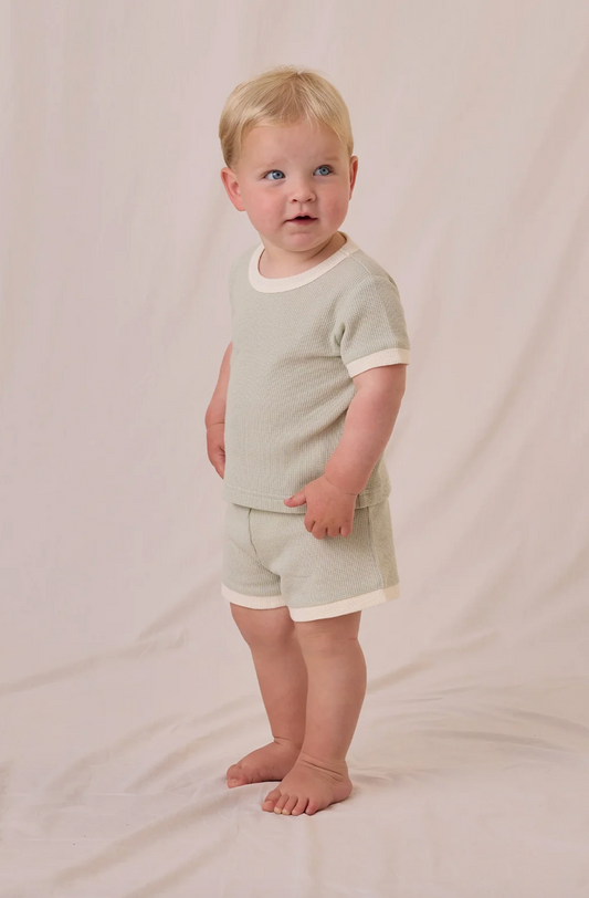 Mint Waffle Shortie Set