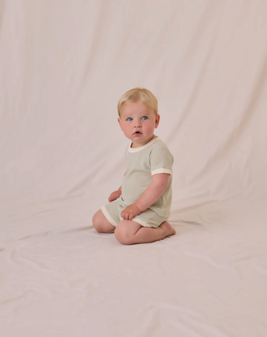 Mint Waffle Shortie Set