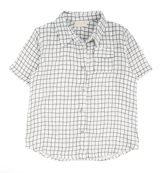 JERRY SHORT SLEEVE BUTTON UP BADMINTON GRID