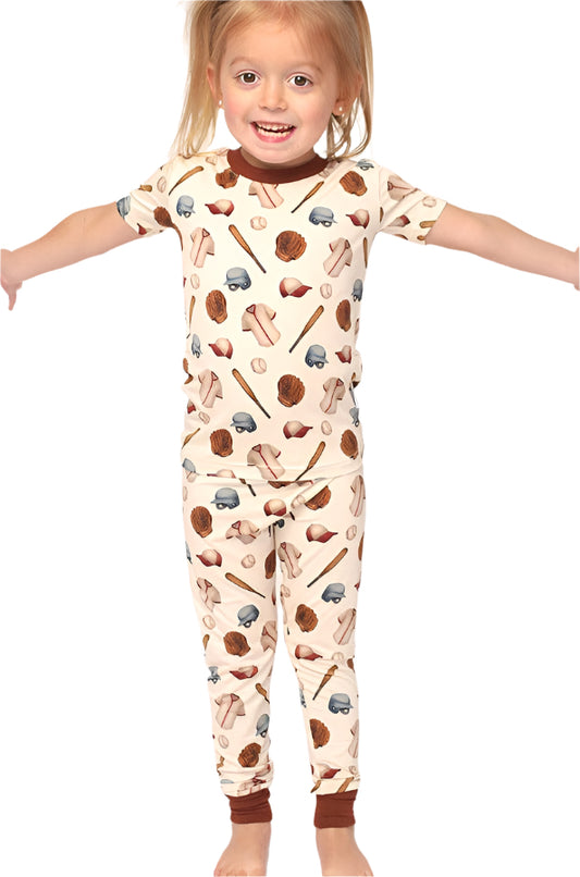 Baseball 2 Piece Bamboo Pajama Set