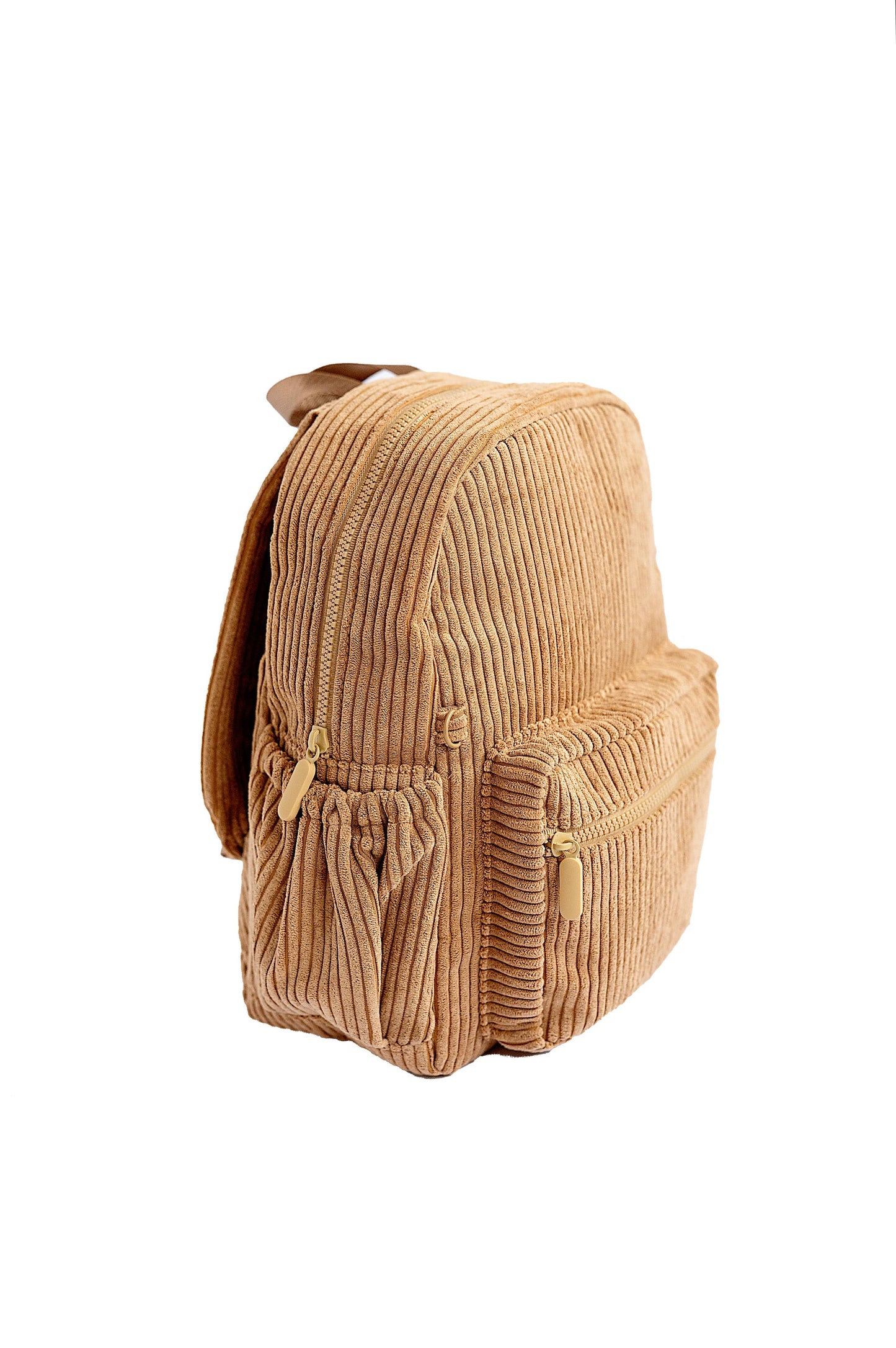 Camel Corduroy Mini Backpack