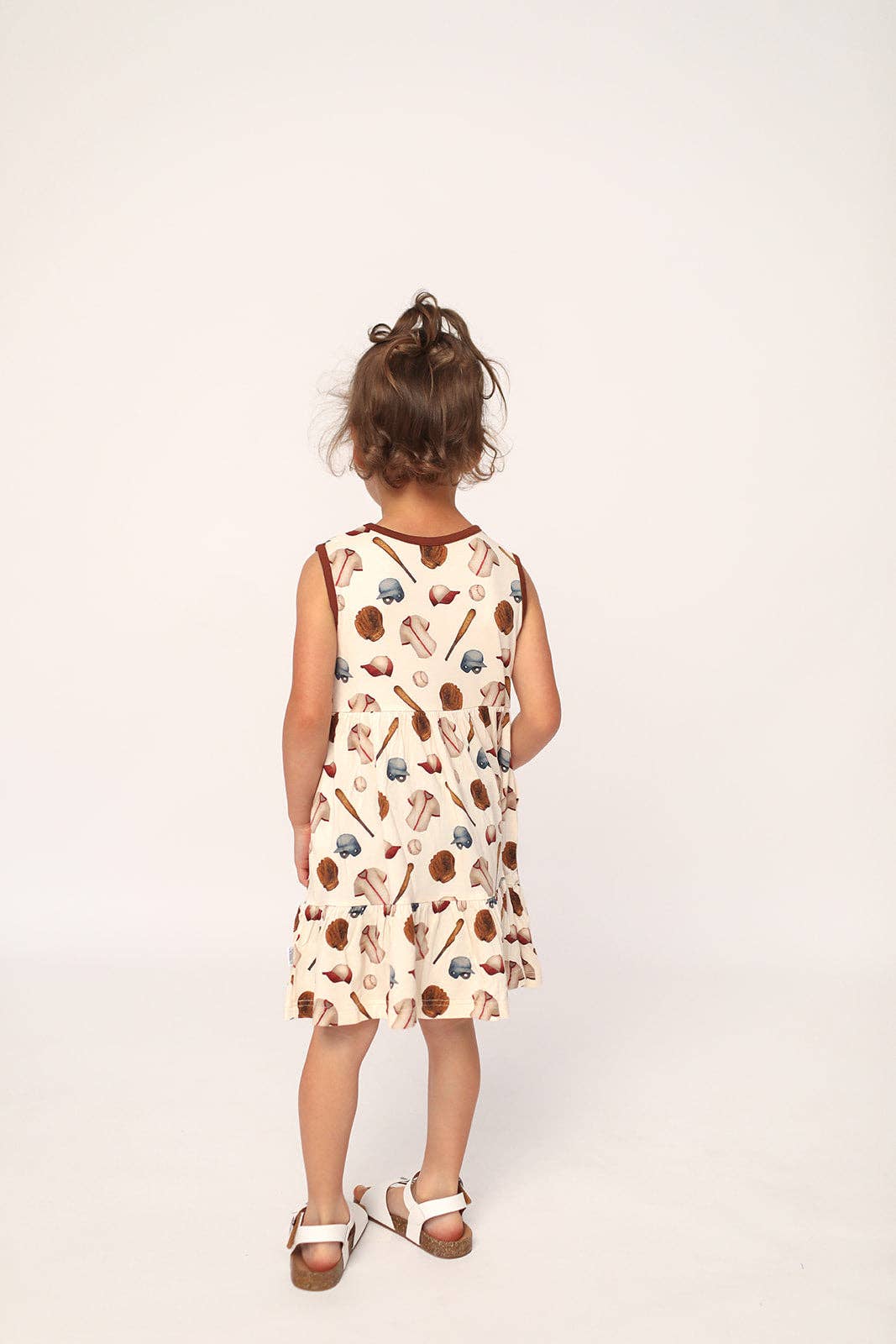 Baseball Bamboo Tiered Twirl Dress - with Pockets