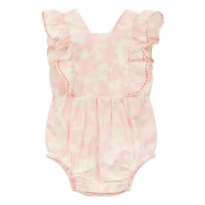 Pink Flowers Romper