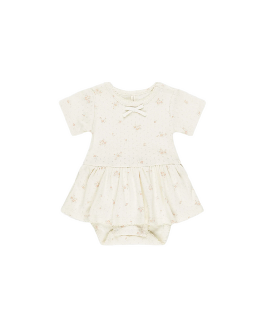 Pointelle Skirted Bodysuit Pink Ditsy