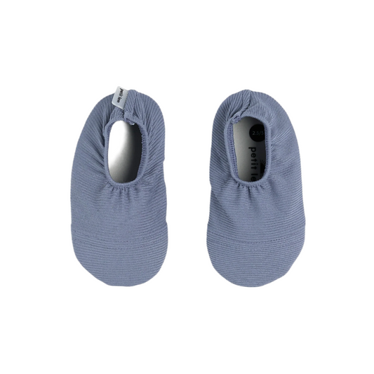 Faded Blue Ribbed Swim Slippers