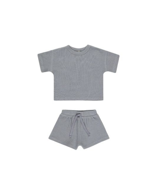 Blue Waffle Set Tee + Short