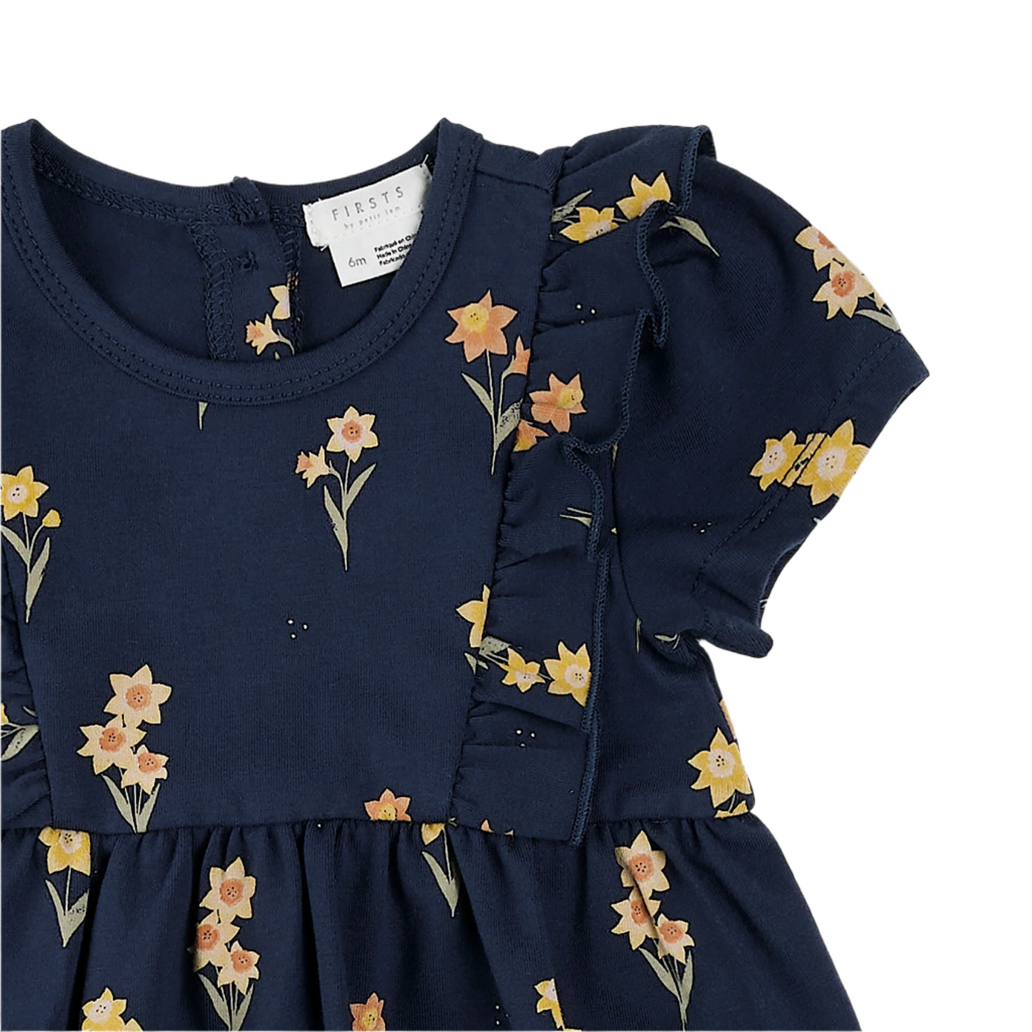 Daffodils on Navy Bodysuit Dress