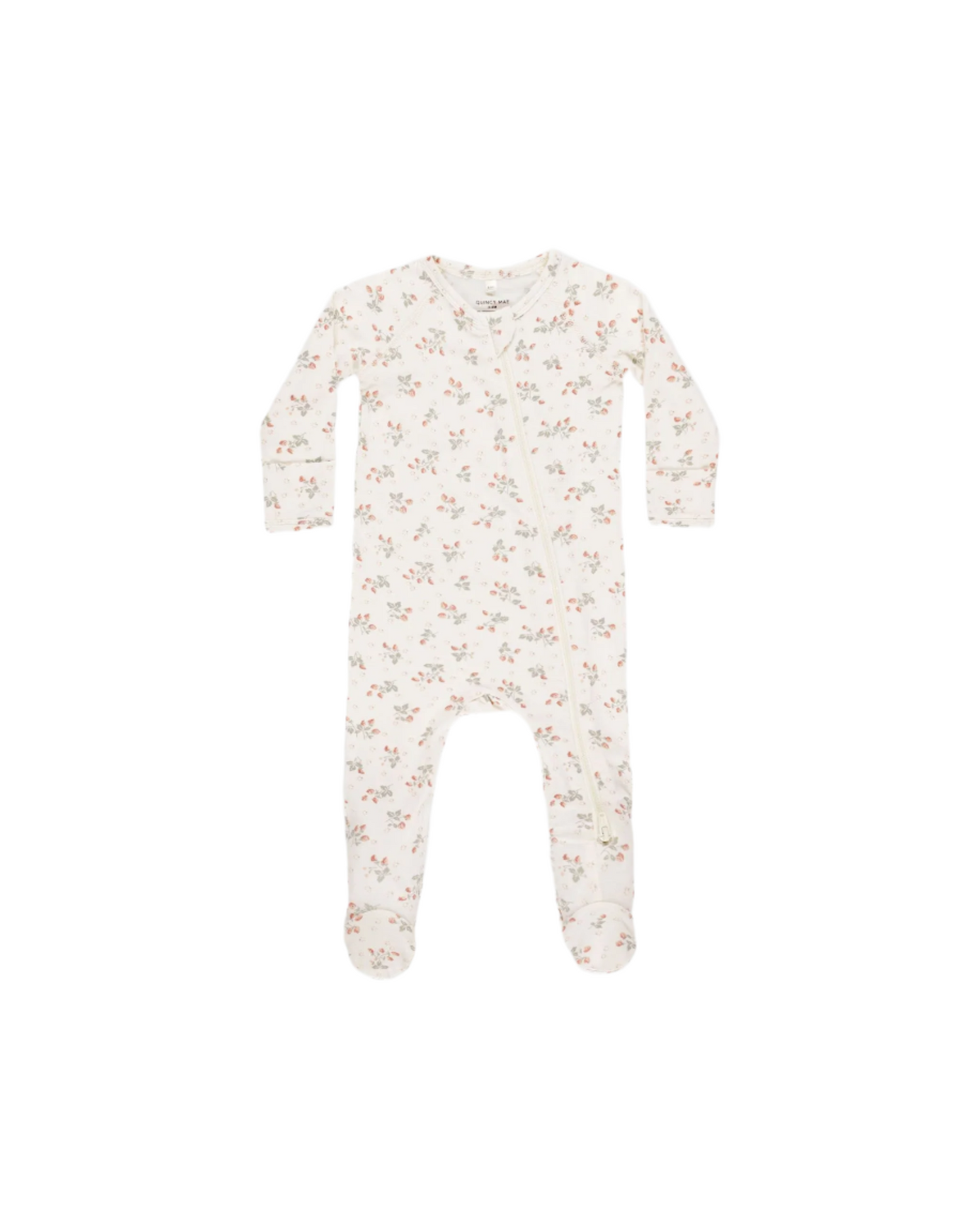 Strawberries Bamboo Zip Footie