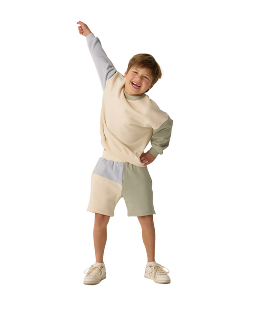 Boxing Short Sage Color Block