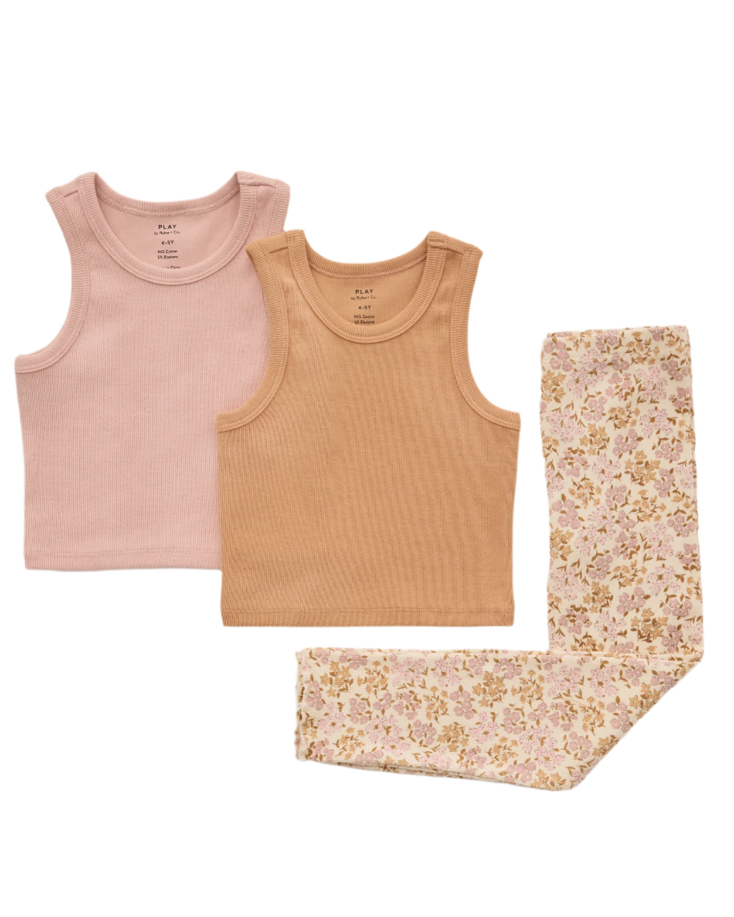 Ribbed Tank Set Pink, Grapefruit