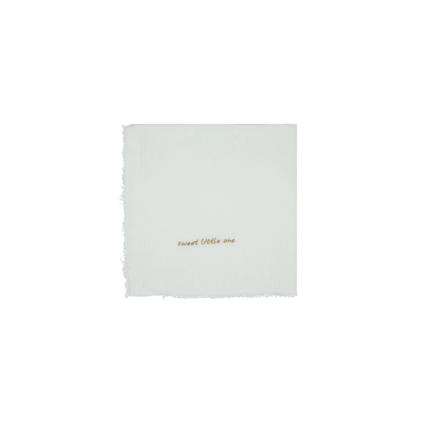 White "Sweet Little One" Muslin Blanket