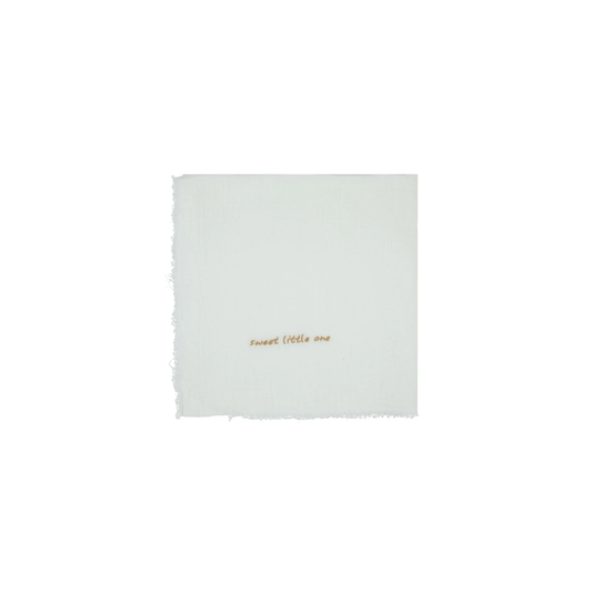 White "Sweet Little One" Muslin Blanket