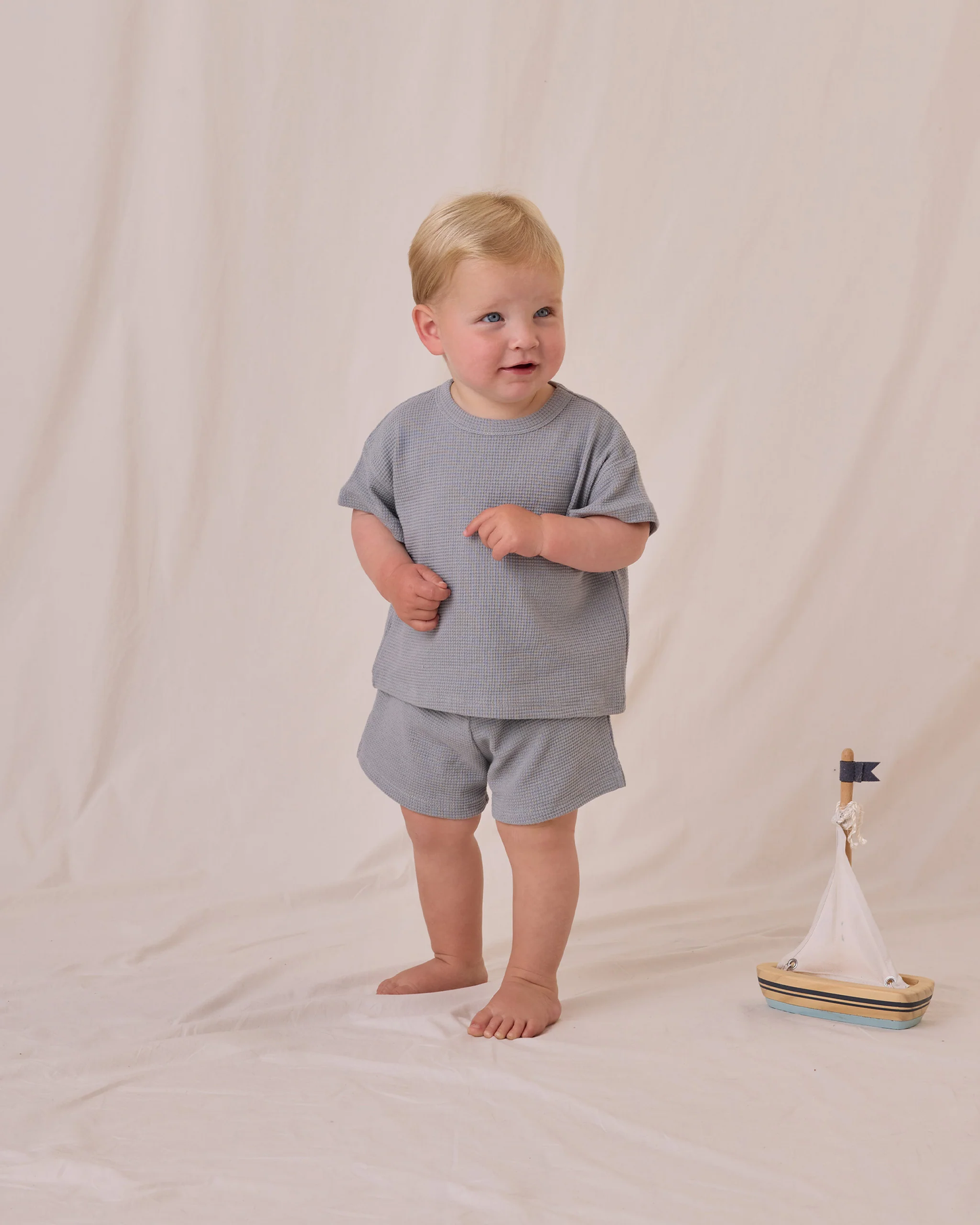 Blue Waffle Set Tee + Short