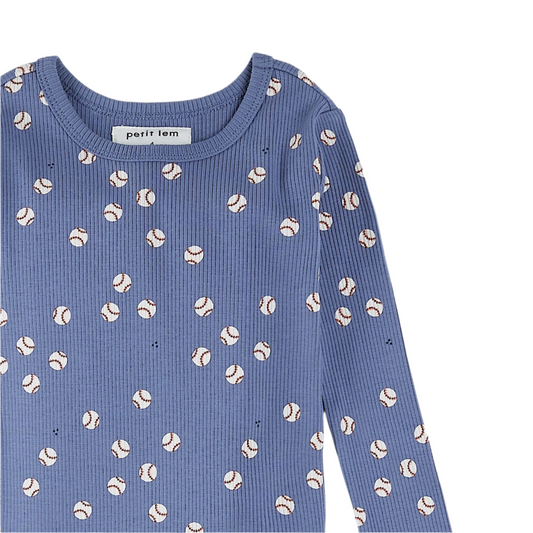 Baseball Print on Royal Blue PJ Set