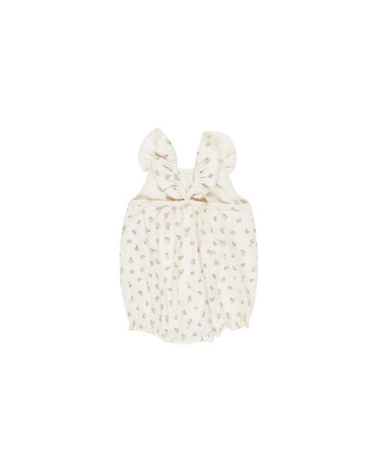 Ribbed Ruffle Romper Fleur