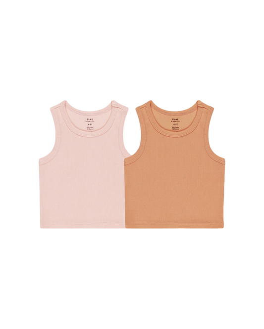 Ribbed Tank Set Pink, Grapefruit