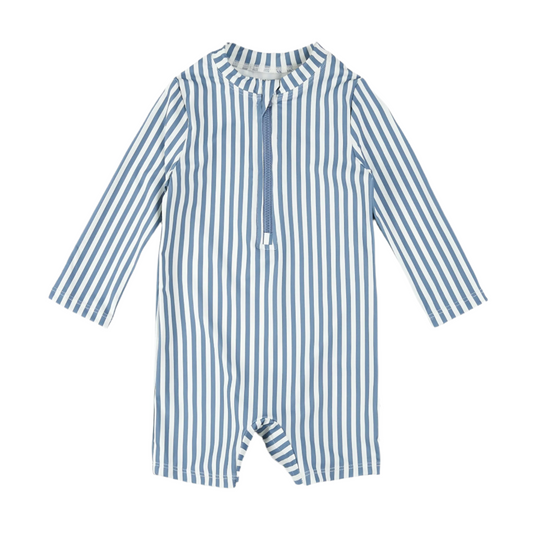 Blue Striped Swim Romper