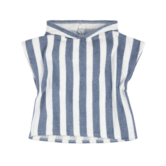 Faded Blue Striped Beach Poncho