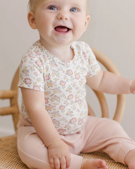 Bloom Print Bamboo Short Sleeve Bodysuit
