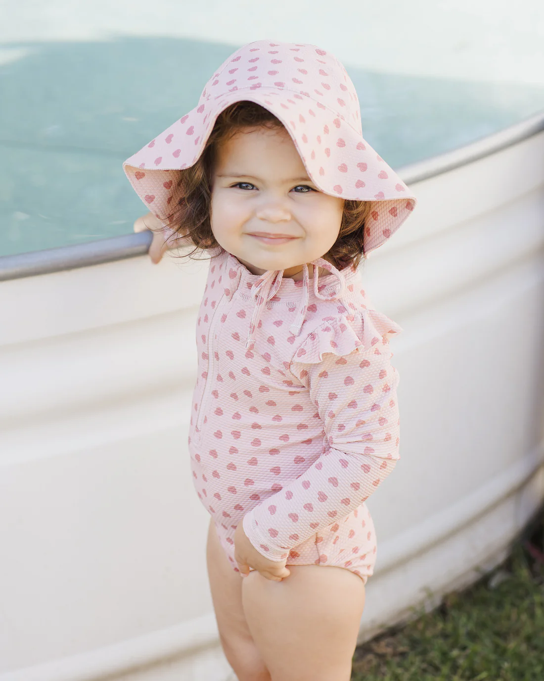 Heart Print Sun Hat