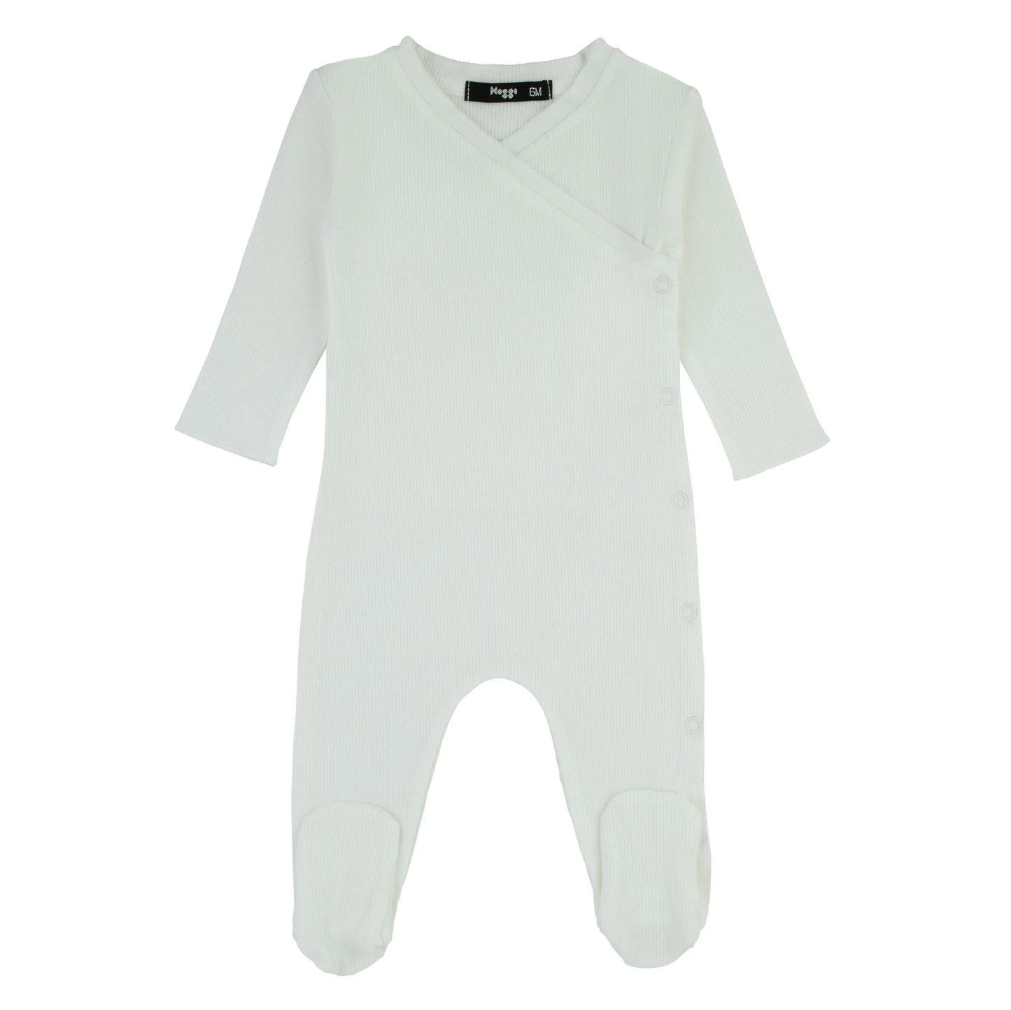 Bamboo Ribbed Kimono Footie-Ivory