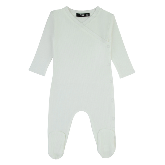 Bamboo Ribbed Kimono Footie-Ivory