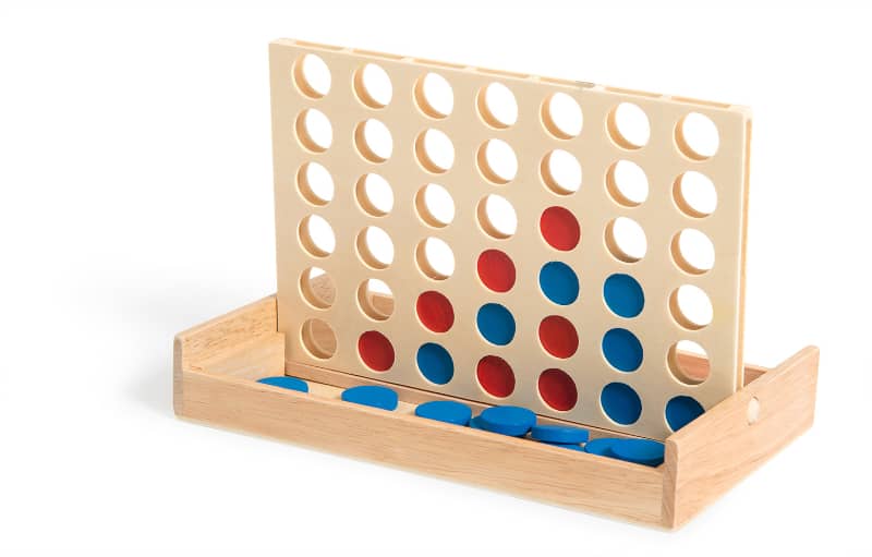 Four in a Row Wooden Board Game