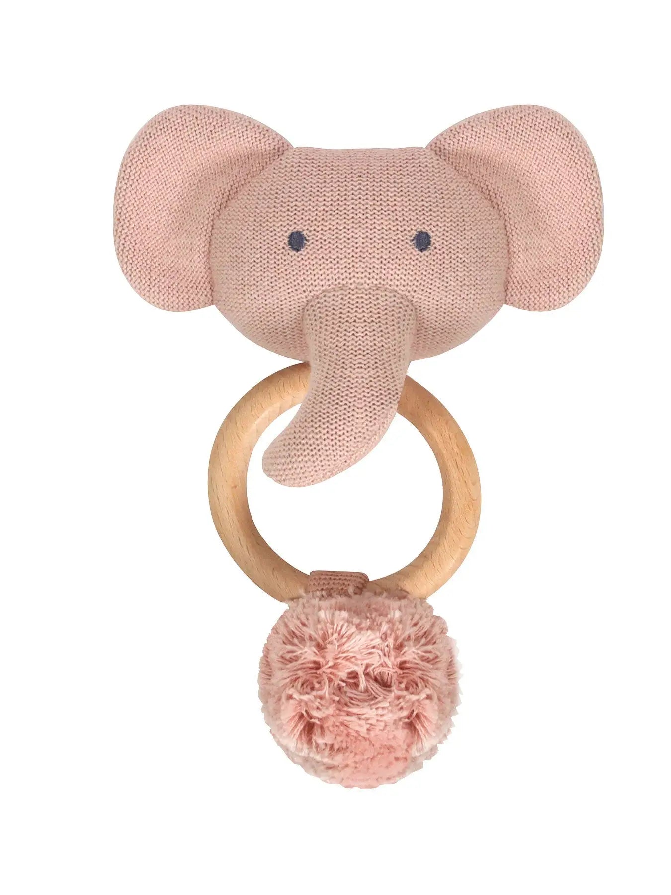 Organic Knit Elephant Rattle