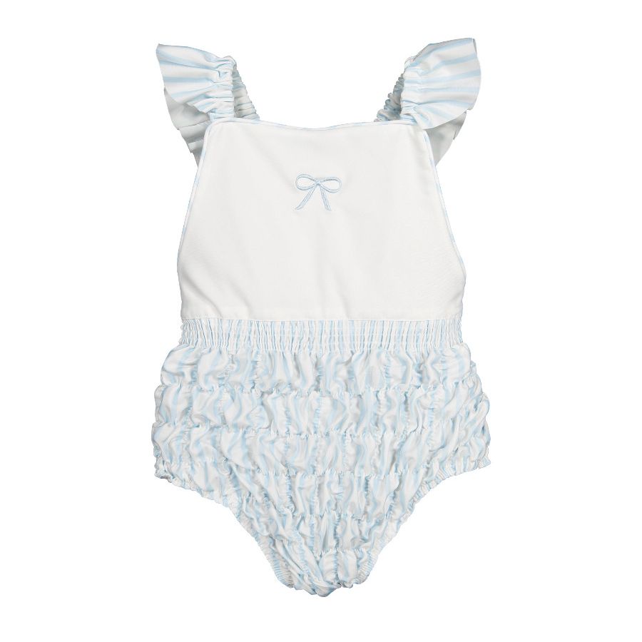 Stripes Blue Frilled Swimsuit