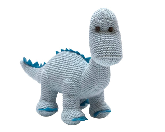 Knit Dinosaur Baby Rattle