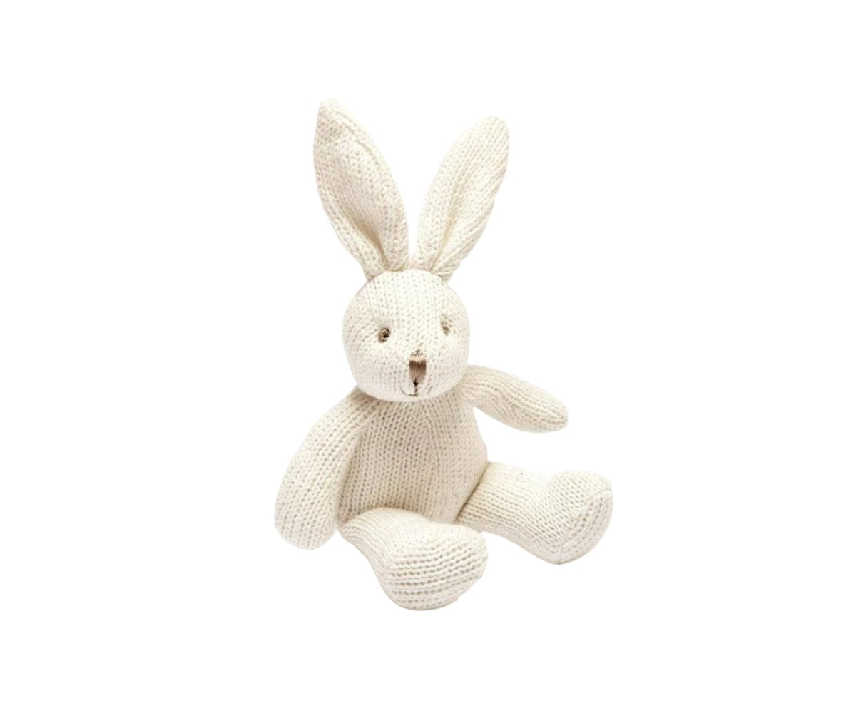 Knit Bunny Baby Rattle