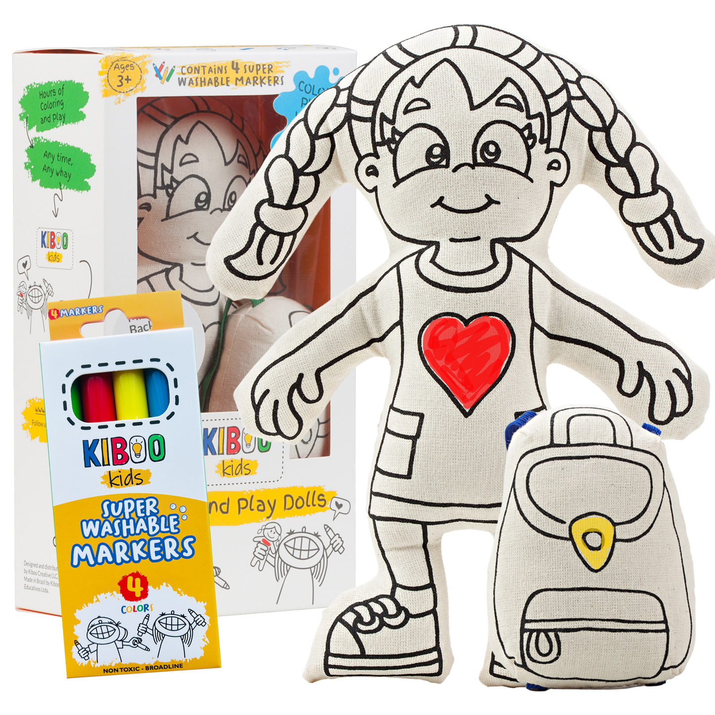 Color your Own - Doll with Braids