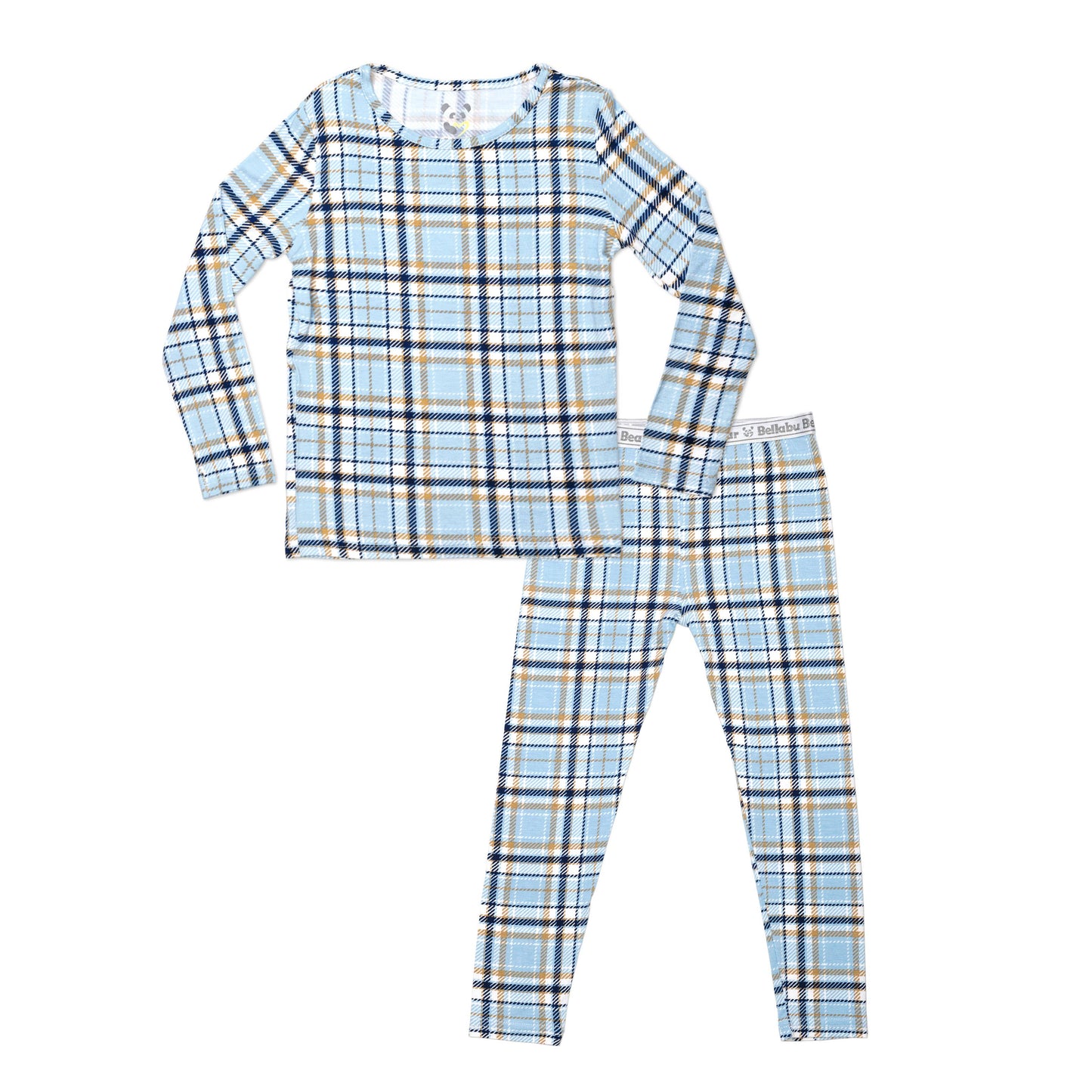 Holiday Plaid Blue Bamboo Pajamas