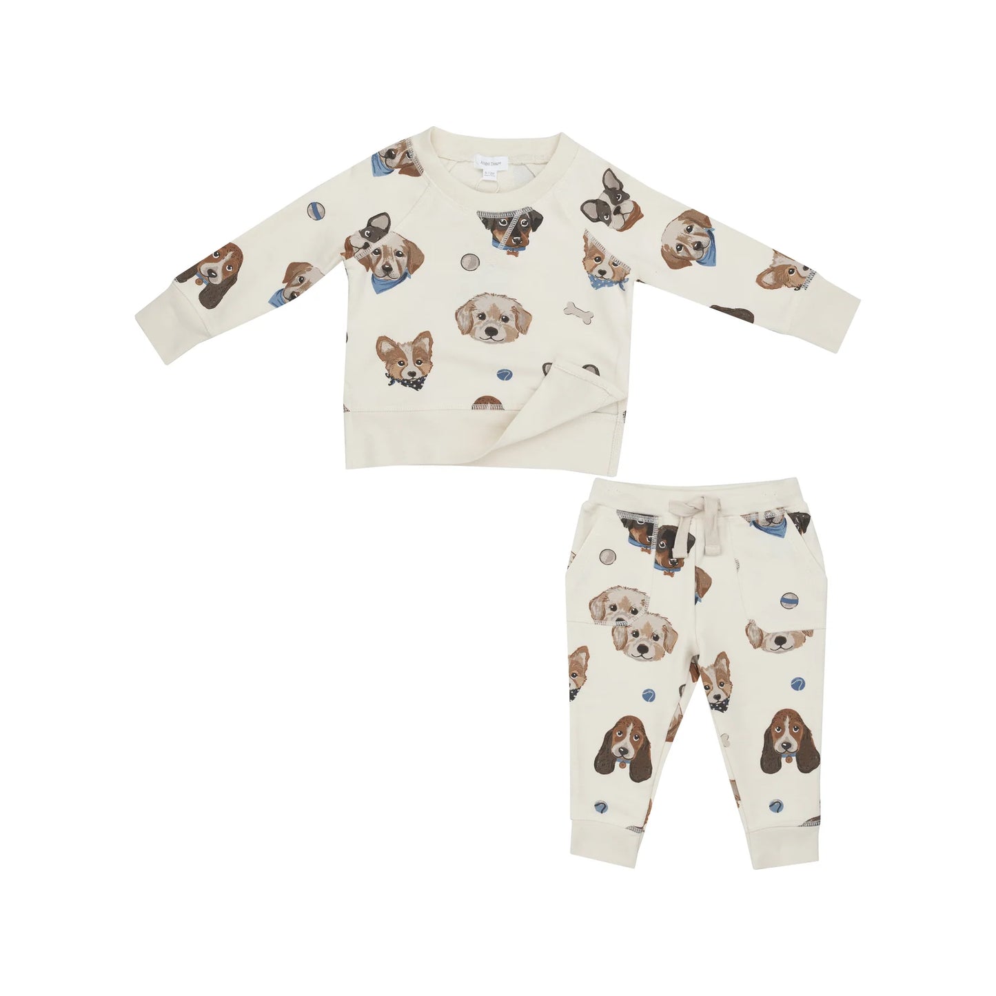 Vintage Puppy Raglan Sweatshirt & Jogger Set