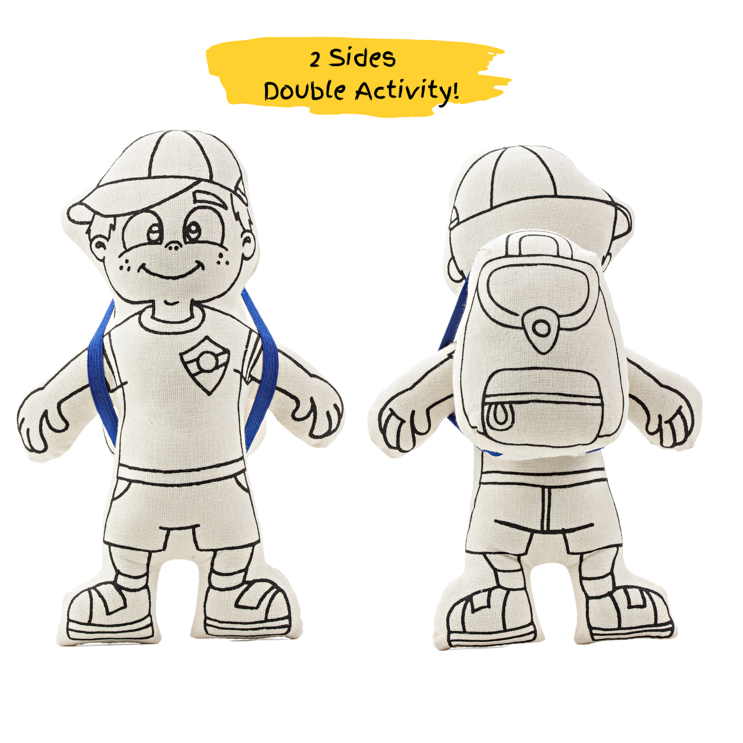 Color your Own- Boy with Cap Doll