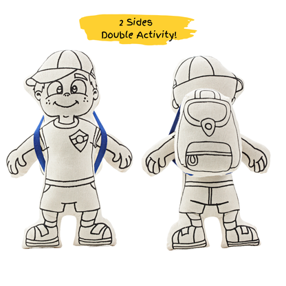 Color your Own- Boy with Cap Doll