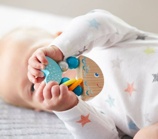 Wooden Grasping Toy Rattle fish