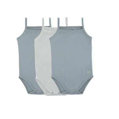 Dusty Blue Bamboo Bodysuits 3-Pack