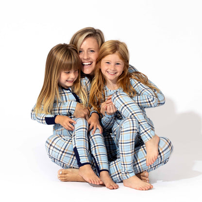 Holiday Plaid Blue Bamboo Pajamas